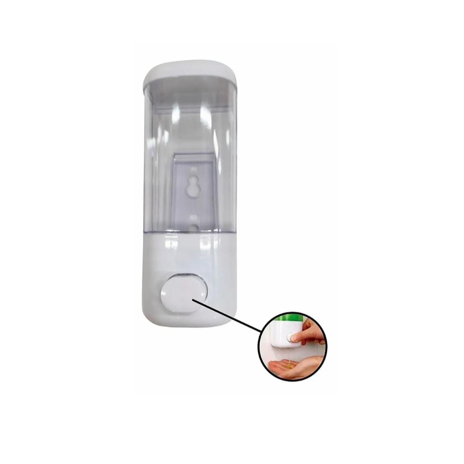 DISPENSADOR PARED JABÓN LIQUIDO 500ML MANUAL BAÑO BLANCO - 5