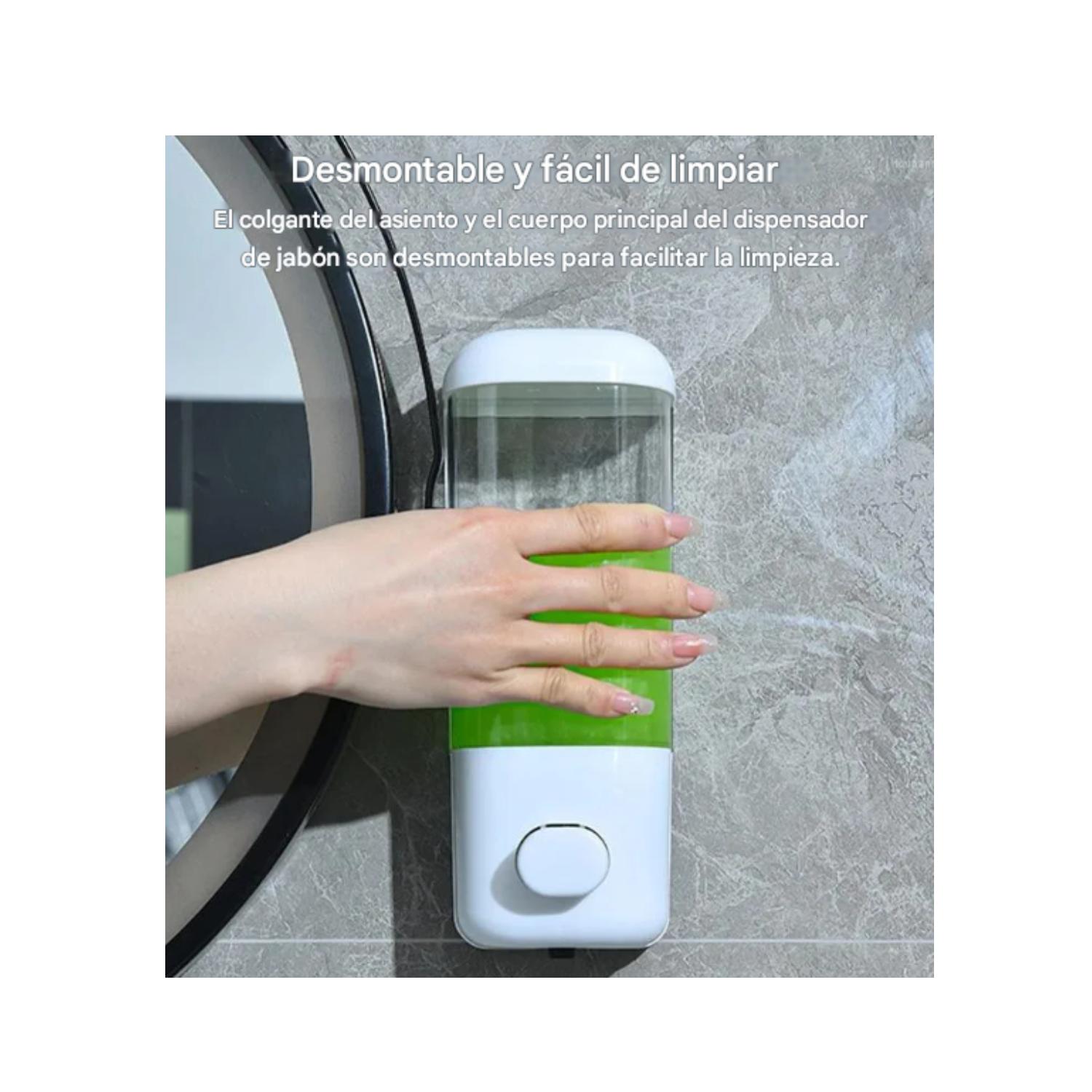 DISPENSADOR PARED JABÓN LIQUIDO 500ML MANUAL BAÑO BLANCO - 6