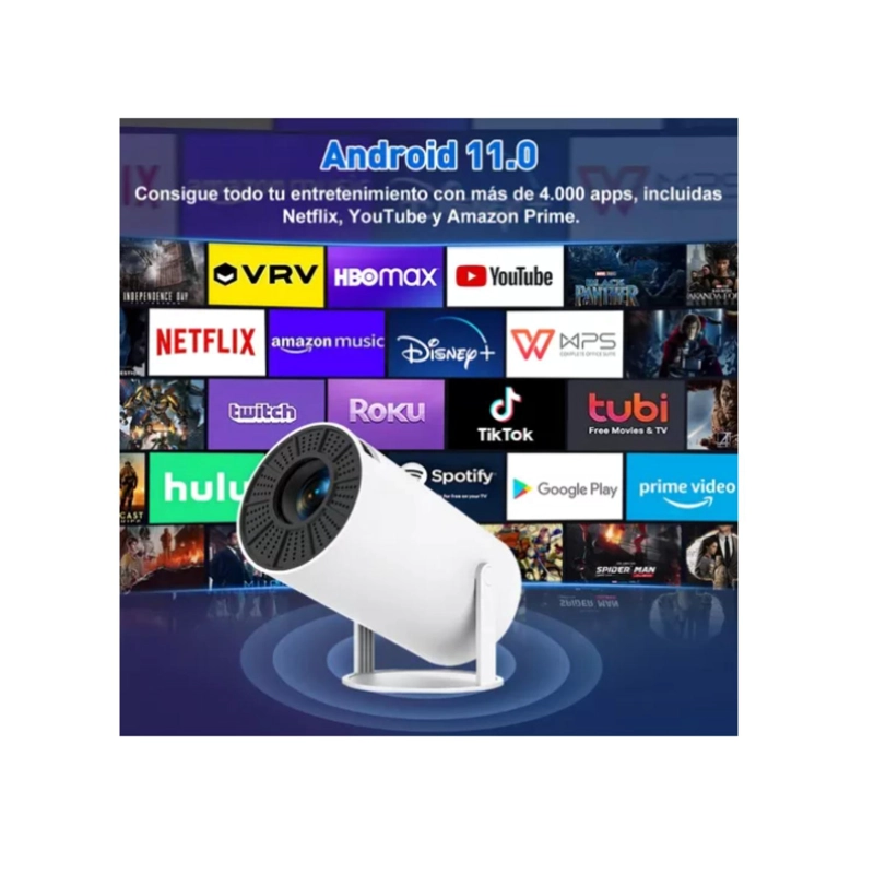 PROYECTOR ANDROID WIFI BLUETOOH SMARTV 1080 9000LM - 2