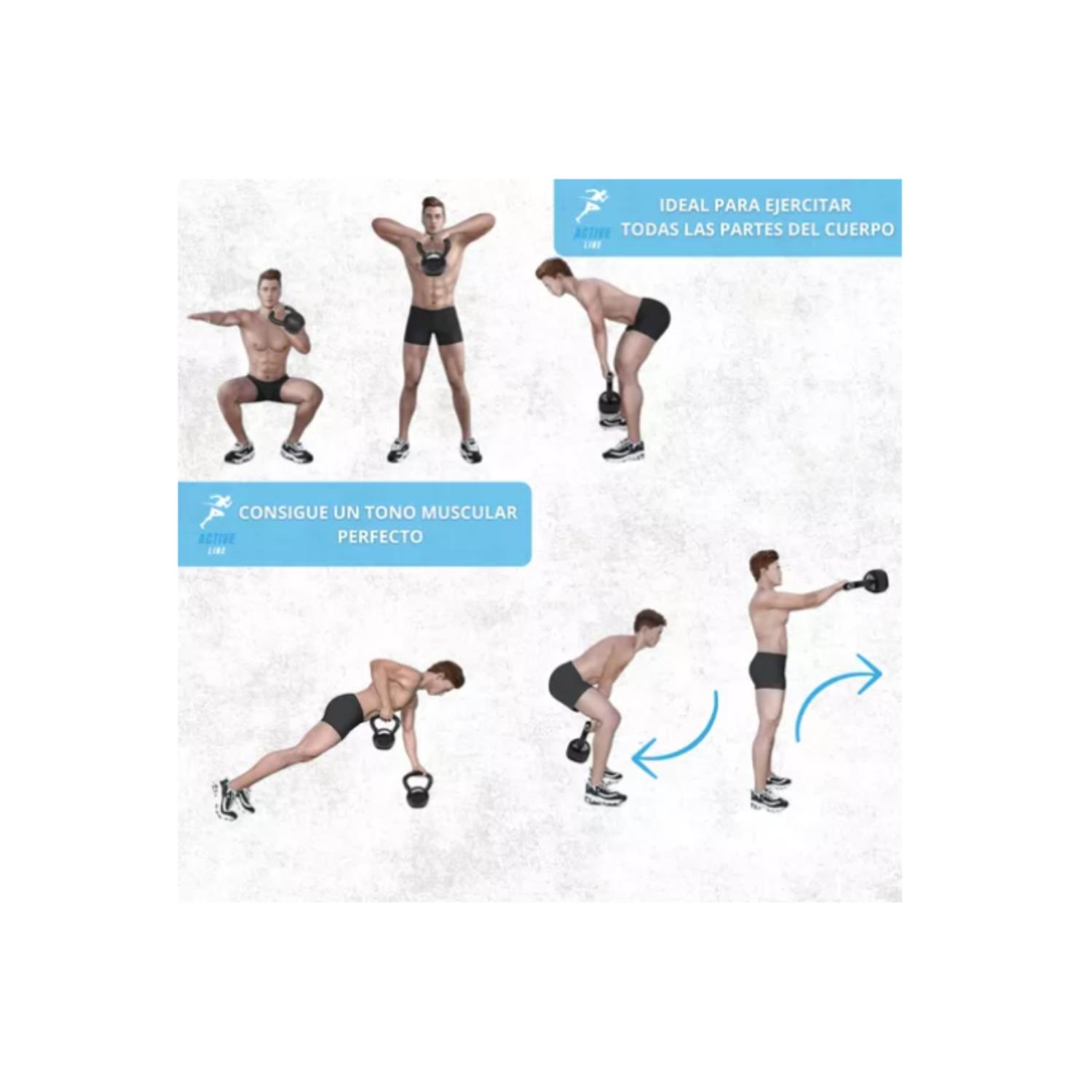 PESA RUSA KETTLEBELL 16 KG ENTRENAMIENTO FITNESS CROSSFIT - 6