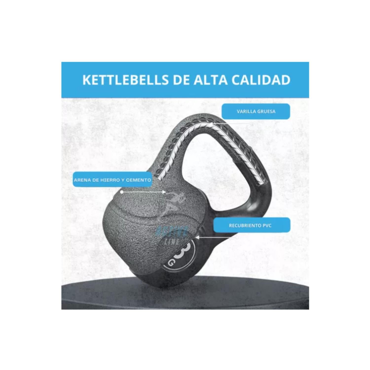 PESA RUSA KETTLEBELL 16 KG ENTRENAMIENTO FITNESS CROSSFIT - 7