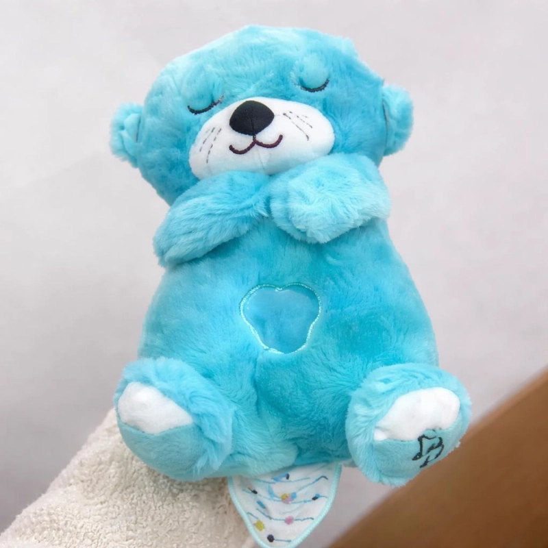 NUTRIA PELUCHE RELAJANTE LUZ MUSICAL JUGUETE RESPIRACION - AZUL - 2