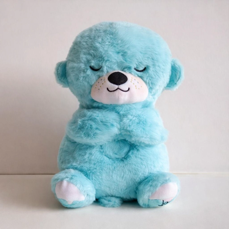 NUTRIA PELUCHE RELAJANTE LUZ MUSICAL JUGUETE RESPIRACION - AZUL - 5