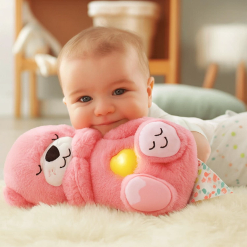 NUTRIA PELUCHE RELAJANTE LUZ MUSICAL JUGUETE RESPIRACION - AZUL - 6