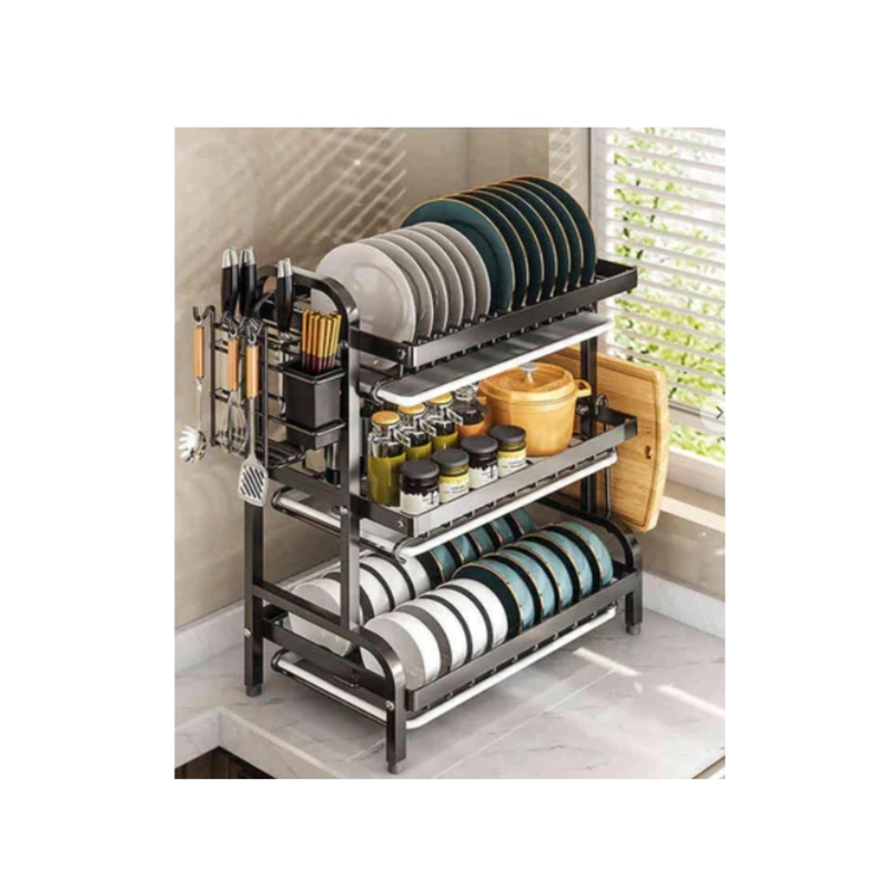 SECADOR ESCURRIDOR ORGANIZADOR DE PLATOS 3 NIVELES COCINA - 3