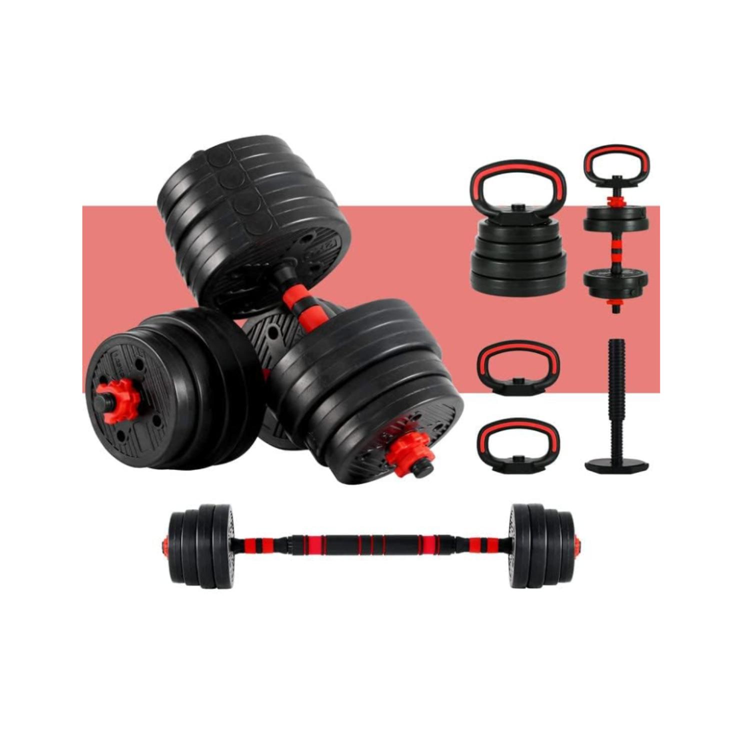 SET MANCUERNAS Y BARRA AJUSTABLE 30 KG ENTRENAMIENTO FITNESS - 5