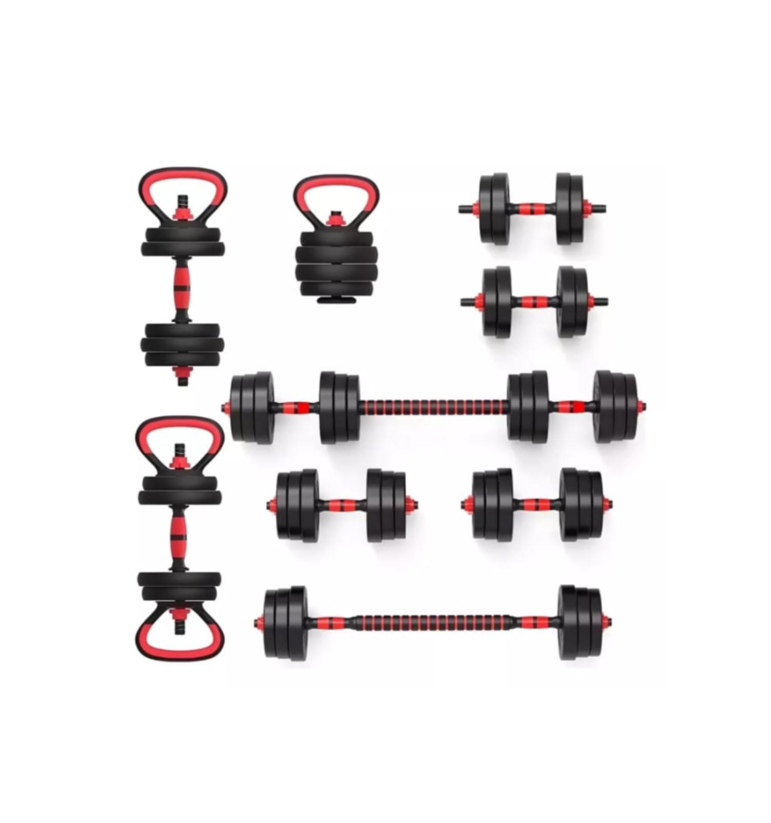 SET MANCUERNAS Y BARRA AJUSTABLE 30 KG ENTRENAMIENTO FITNESS - 7