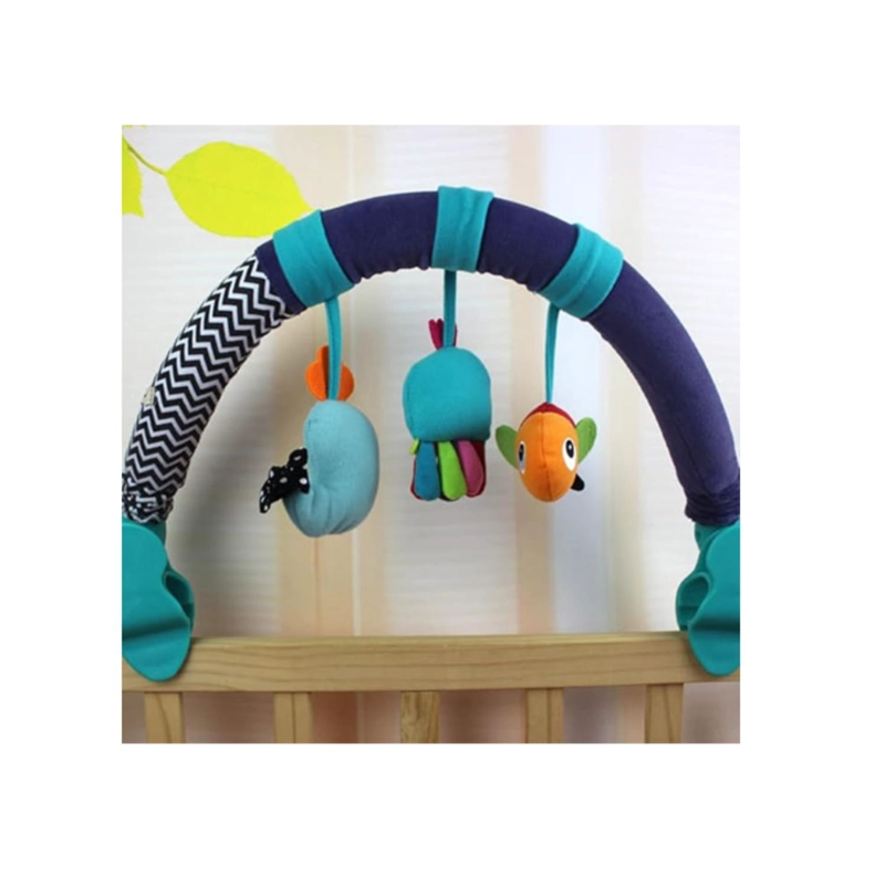ARCO MÓVIL SONAJERO MULTIUSO ESTIMULACIÓN BEBE COCHE TURQUESA - 2