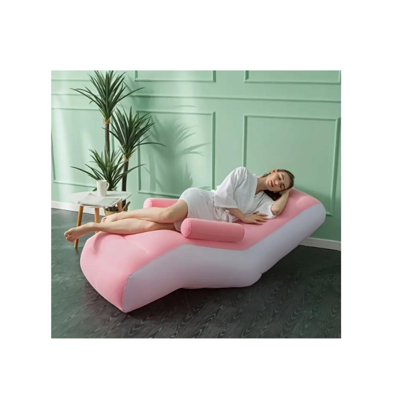 SOFA SILLON SILLA PUFF INFLABLE APOYA BRAZOS TUMBONA CAMPING - MARRON - 3