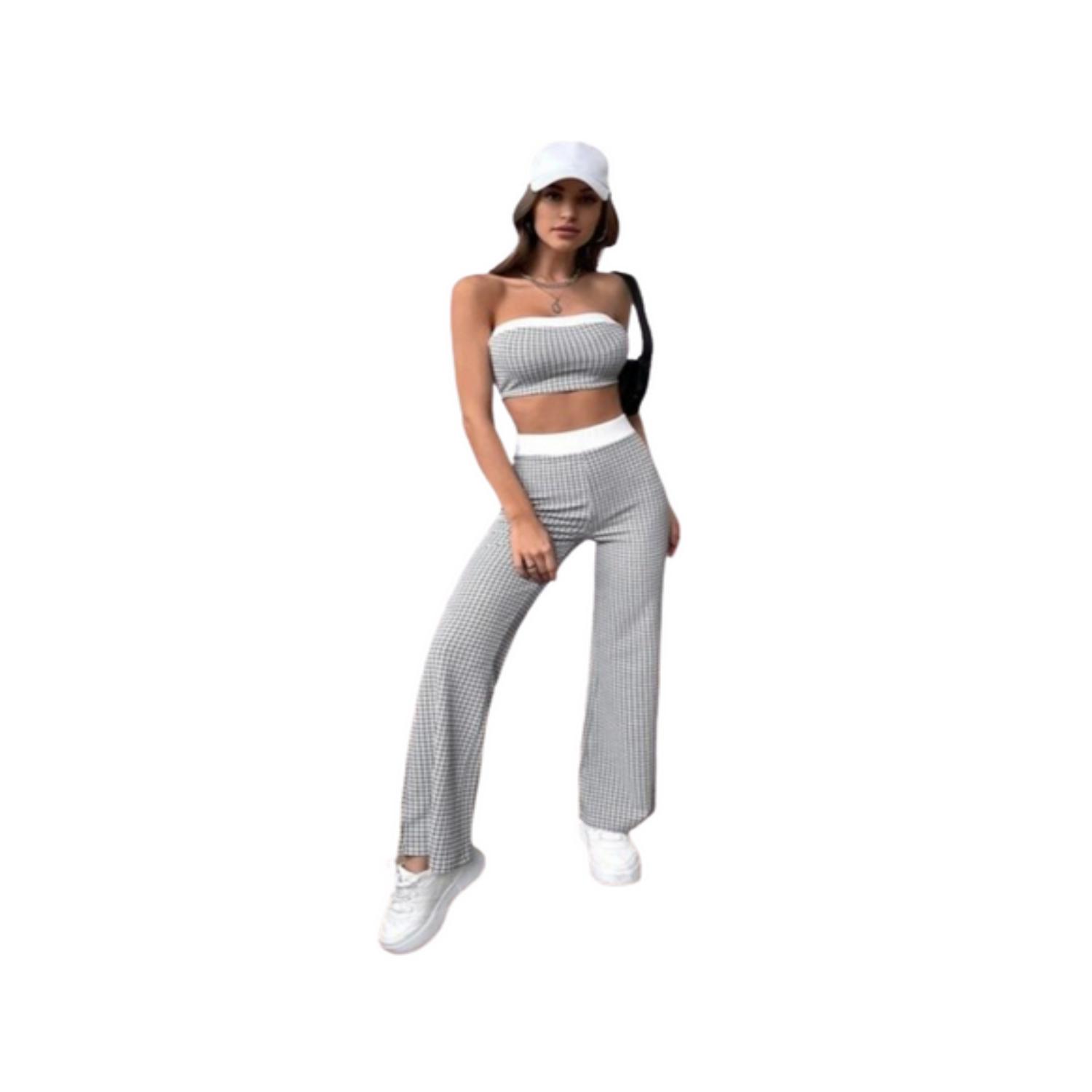 CONJUNTO 2 PIEZAS TOP Y PANTALON MUJER CASUAL - 1