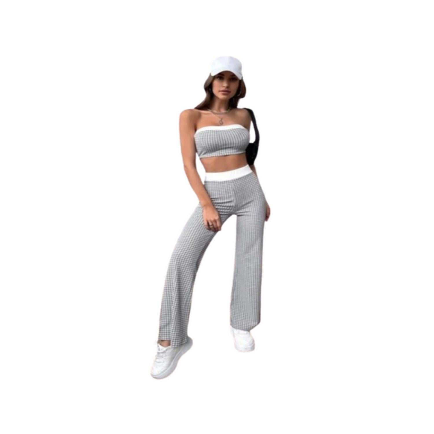 CONJUNTO 2 PIEZAS TOP Y PANTALON MUJER CASUAL - 1