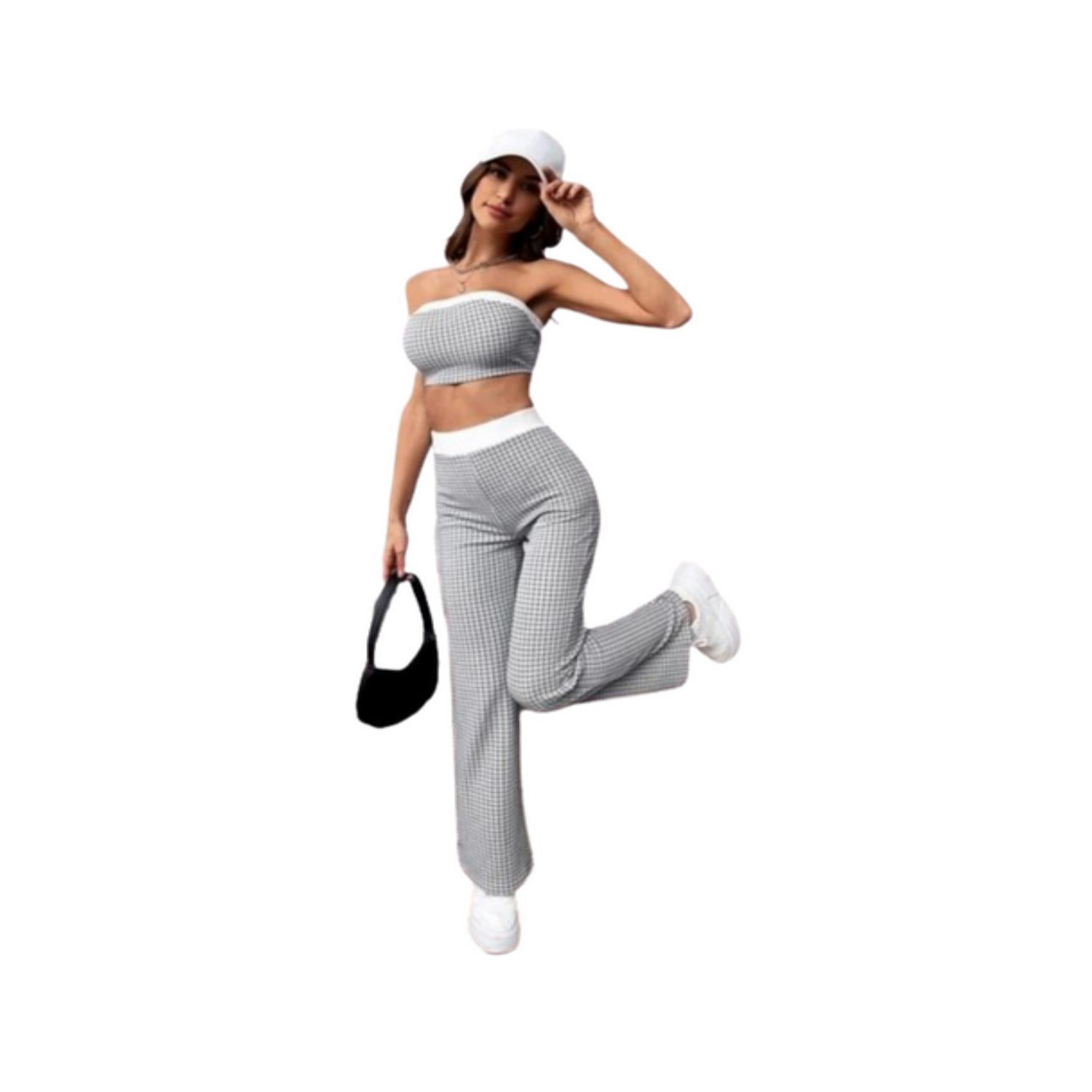 CONJUNTO 2 PIEZAS TOP Y PANTALON MUJER CASUAL - 2