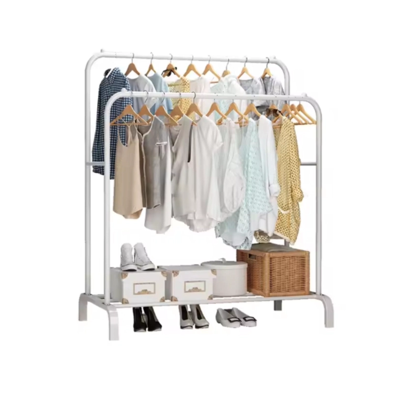 PERCHERO METALICO DOBLE CLOSET EXHIBICION ORGANIZADOR HOGAR - 1