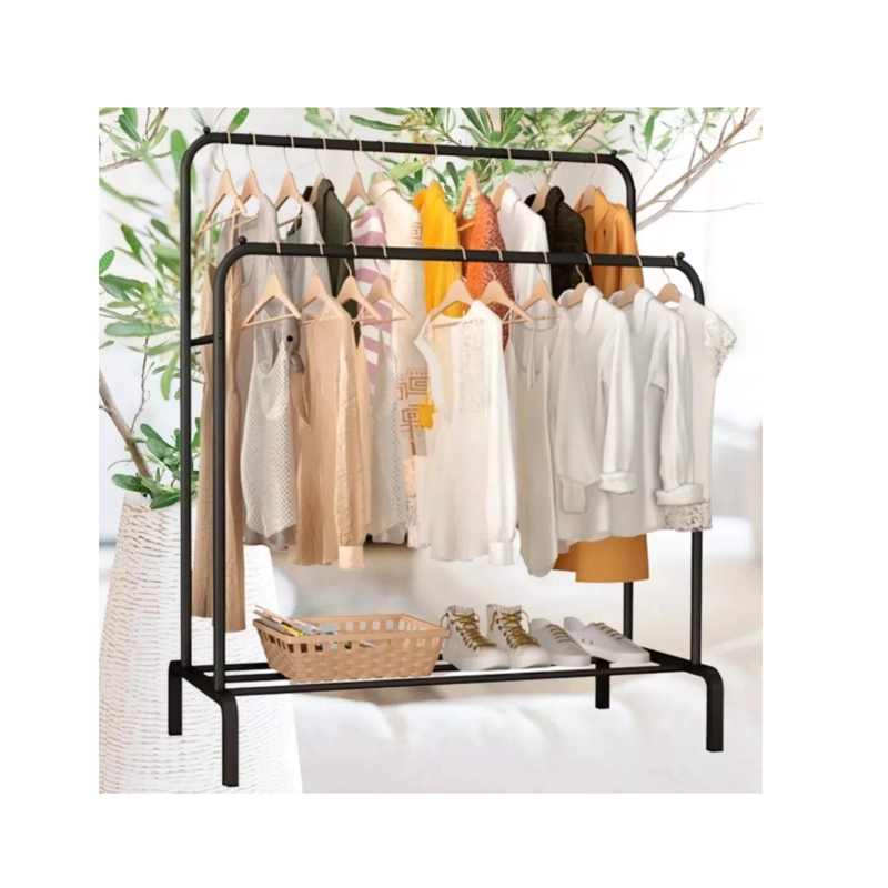 PERCHERO METALICO DOBLE CLOSET EXHIBICION ORGANIZADOR HOGAR - 2