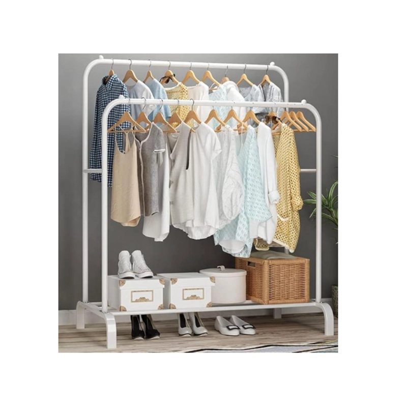 PERCHERO METALICO DOBLE CLOSET EXHIBICION ORGANIZADOR HOGAR - 2