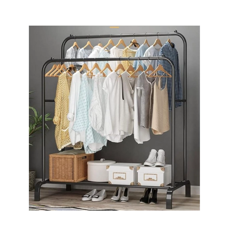 PERCHERO METALICO DOBLE CLOSET EXHIBICION ORGANIZADOR HOGAR - 5
