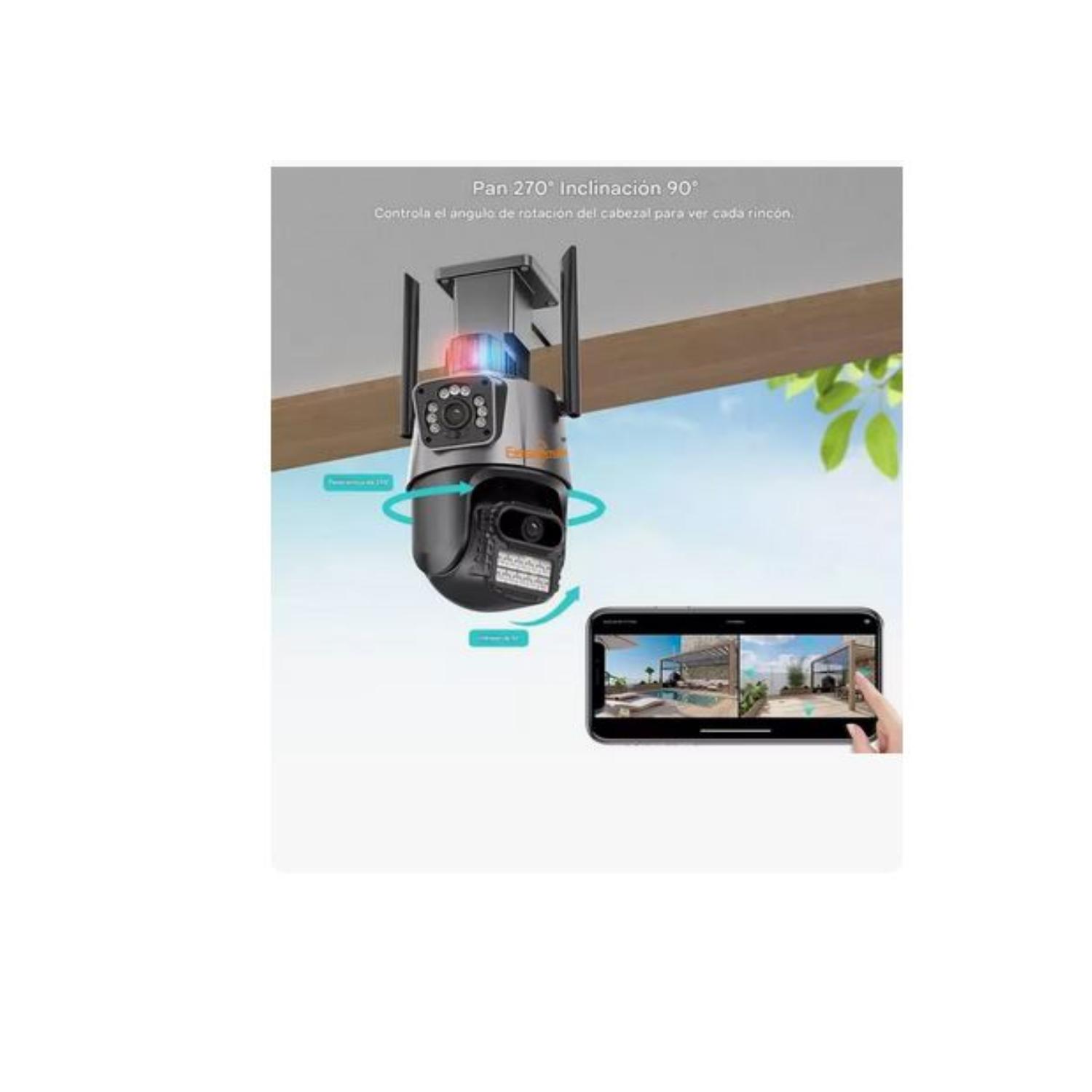 CAMARA DE SEGURIDAD VIGILANCIA DUAL VISIÓN WIFI IP NEGRO - 2