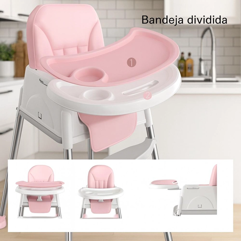 SILLA DE COMER PARA BEBE S PORTATIL CON RUEDAS AJUSTABLE - 5