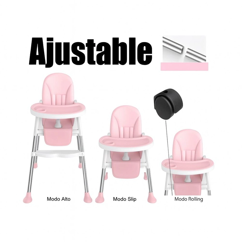 SILLA DE COMER PARA BEBE S PORTATIL CON RUEDAS AJUSTABLE - 7