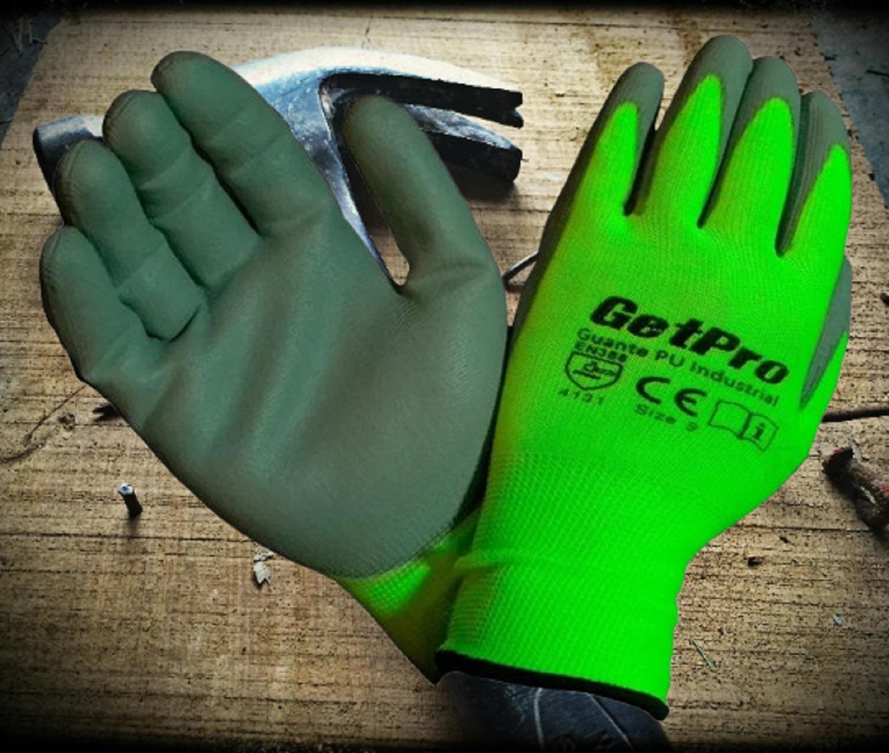 GUANTES DE TRABAJO PU – PACK DE 12 CERTIFICADOS - L - 2