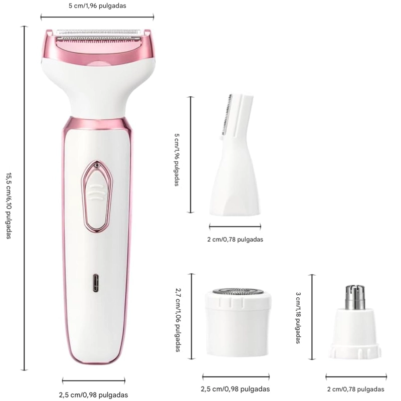 RECORTADORA 4 EN 1 RECARGABLE – BIKINI, NARIZ Y CEJAS - 2