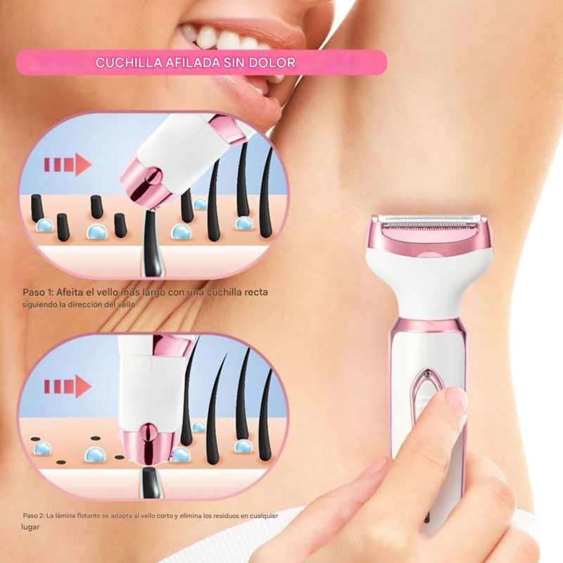 RECORTADORA 4 EN 1 RECARGABLE – BIKINI, NARIZ Y CEJAS - 5