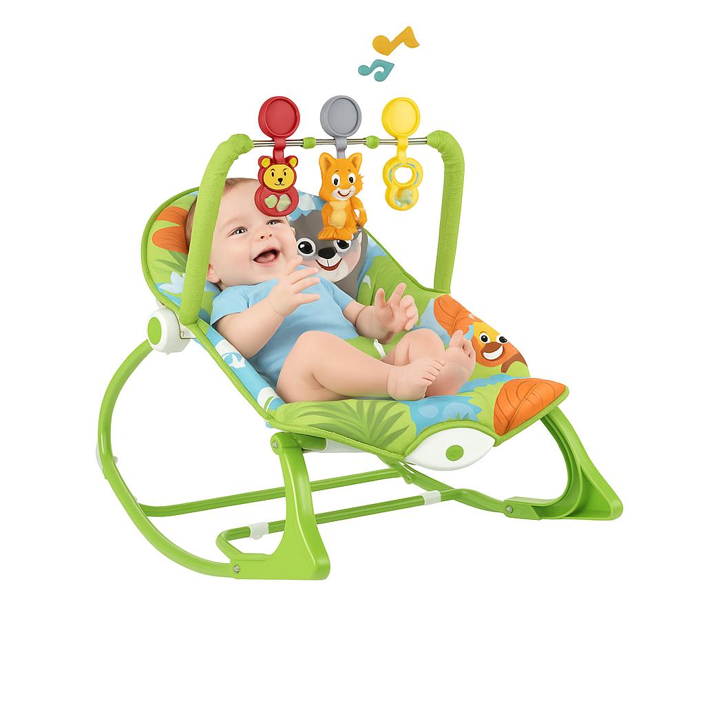 SILLA MECEDORA VIBRADORA PARA BEBE - COMODA Y SEGURA - ROSA - 1