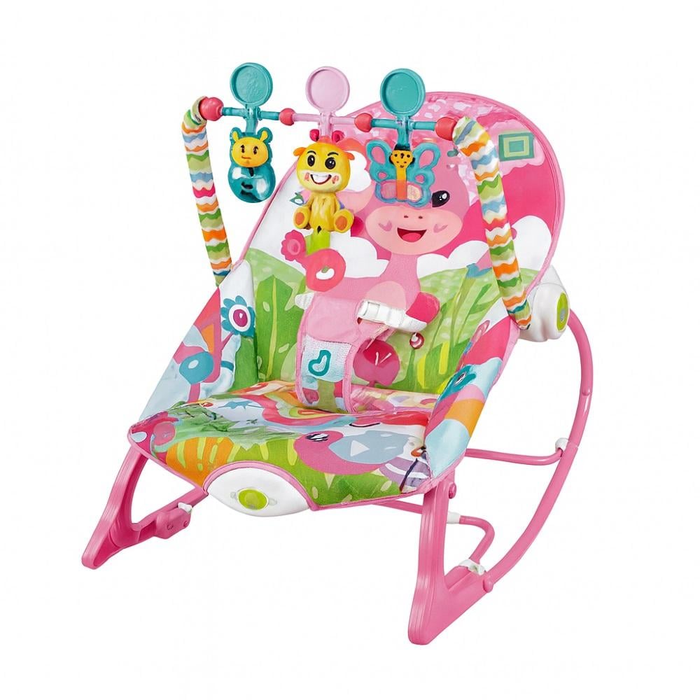 SILLA MECEDORA VIBRADORA PARA BEBE  - COMODA Y SEGURA - ROSA - 1