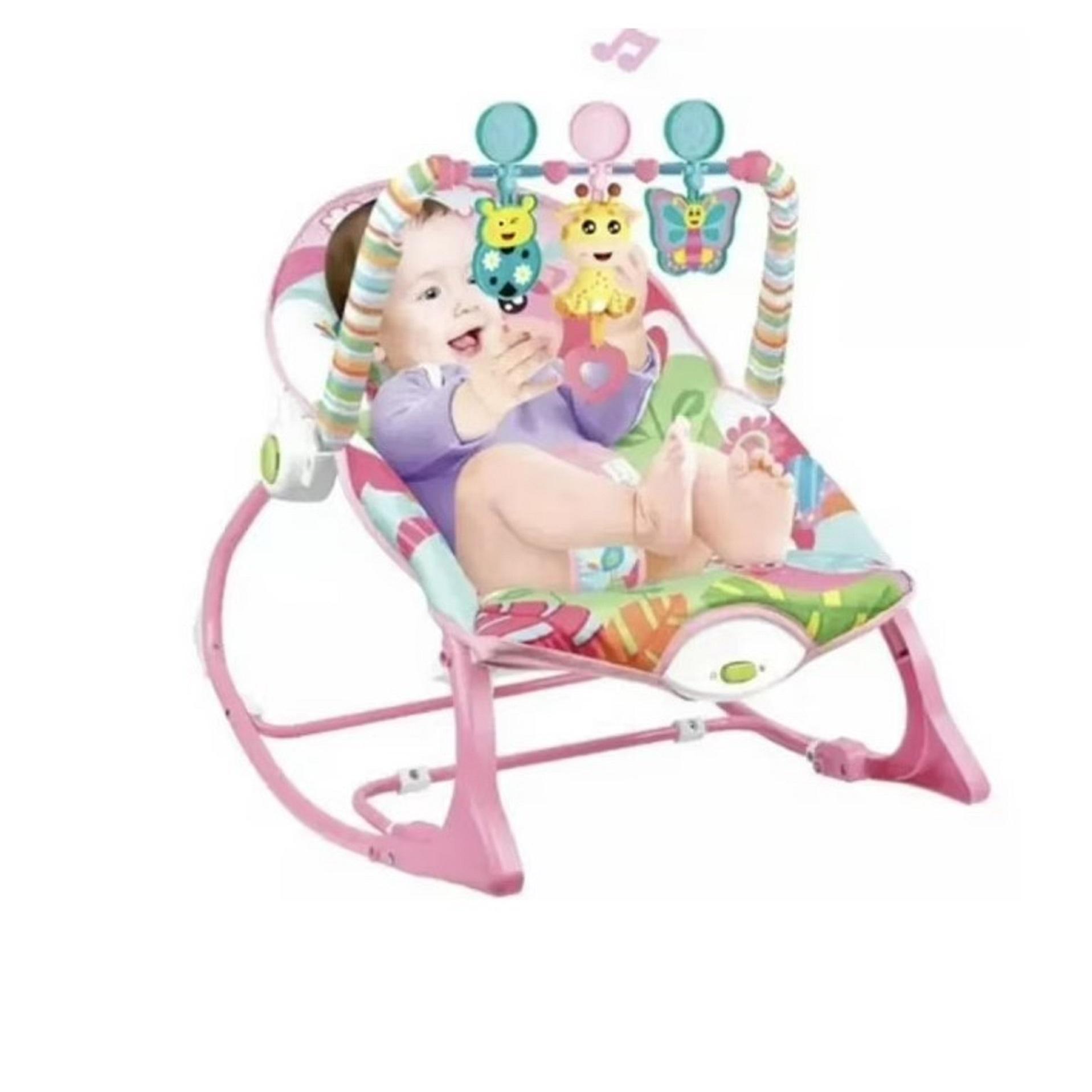 SILLA MECEDORA VIBRADORA PARA BEBE  - COMODA Y SEGURA - ROSA - 2