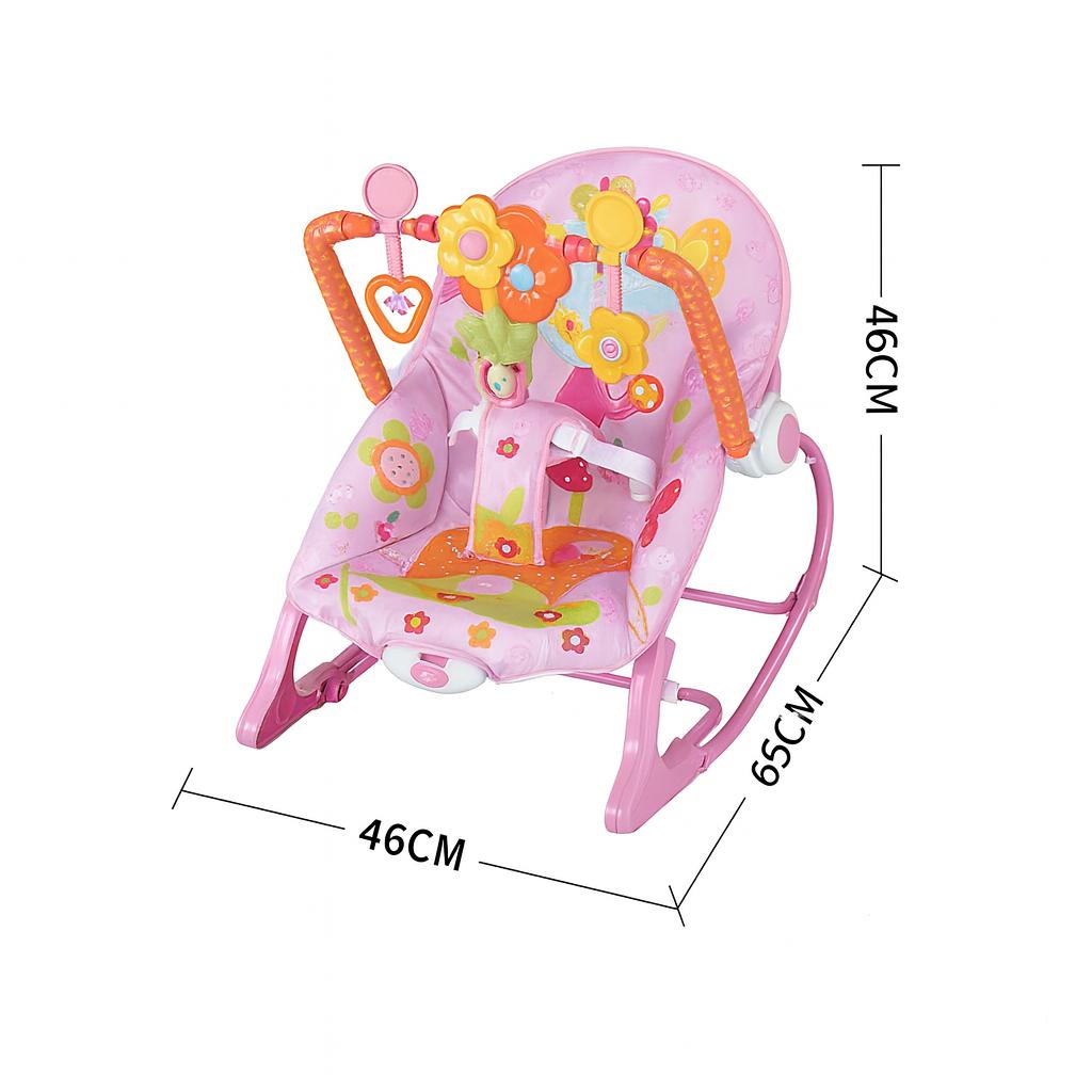SILLA MECEDORA VIBRADORA PARA BEBE  - COMODA Y SEGURA - ROSA - 5