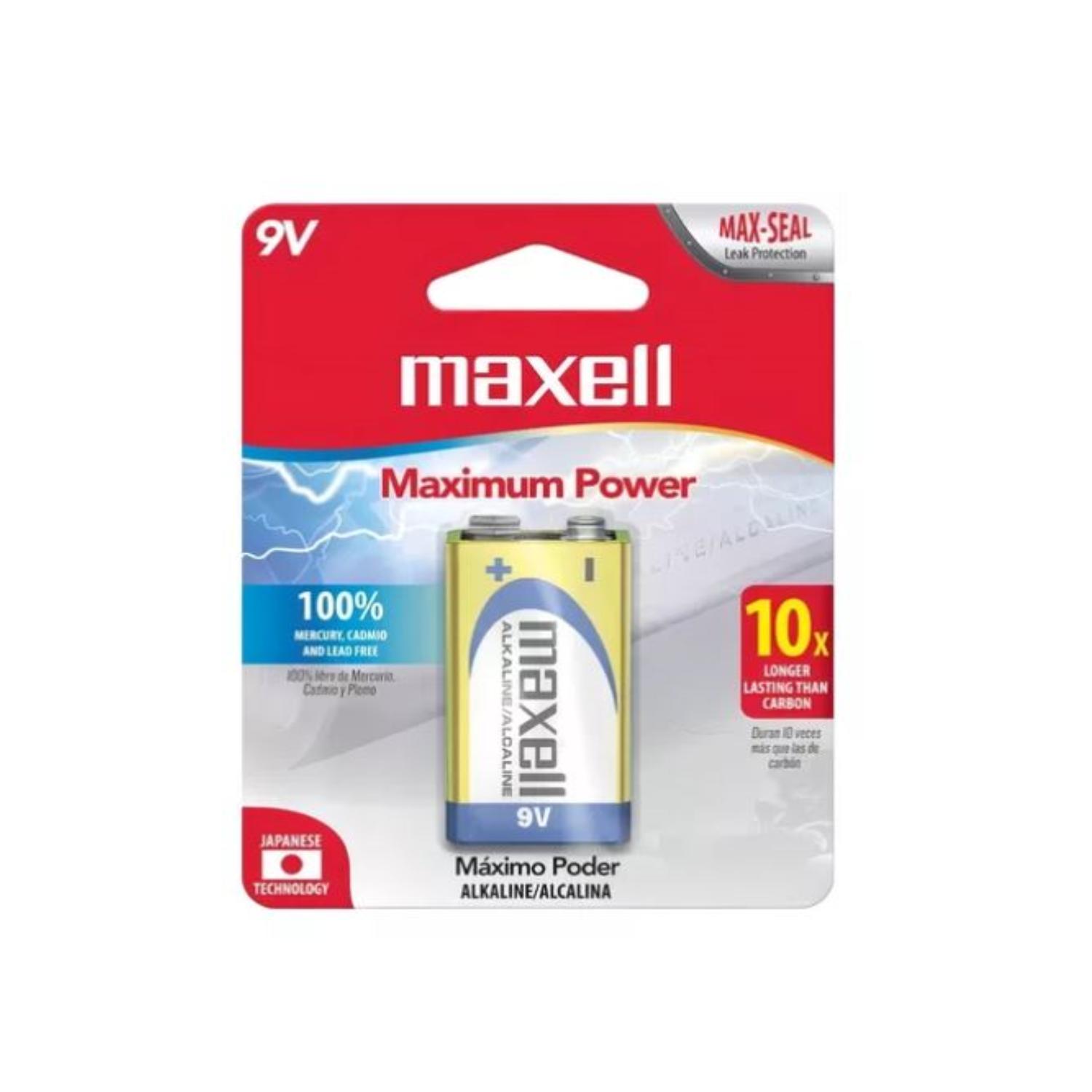 BATERIA 9V MAXELL ALCALINA MAXIMO PODER - 1