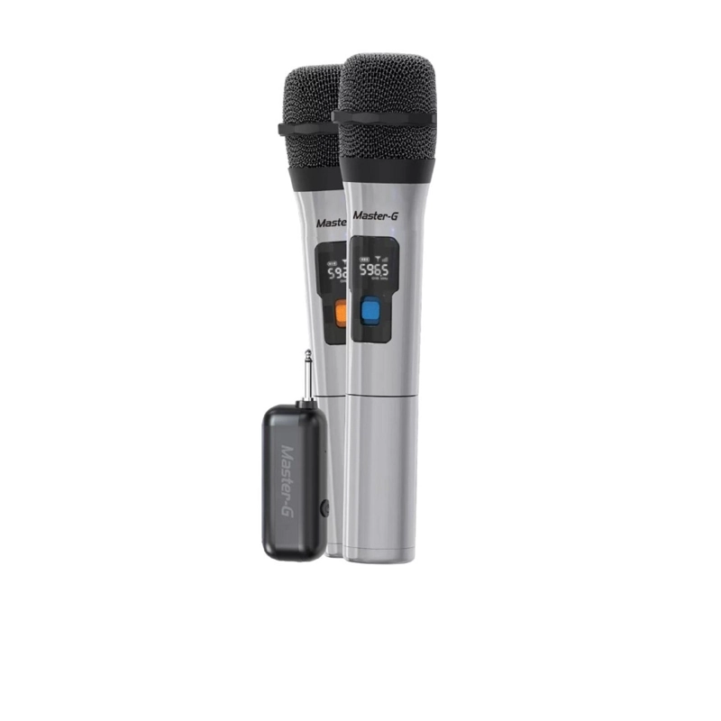 PAR DE MICROFONOS UHF INALAMBRICOS CON RECEPTOR MASTER-G - 1