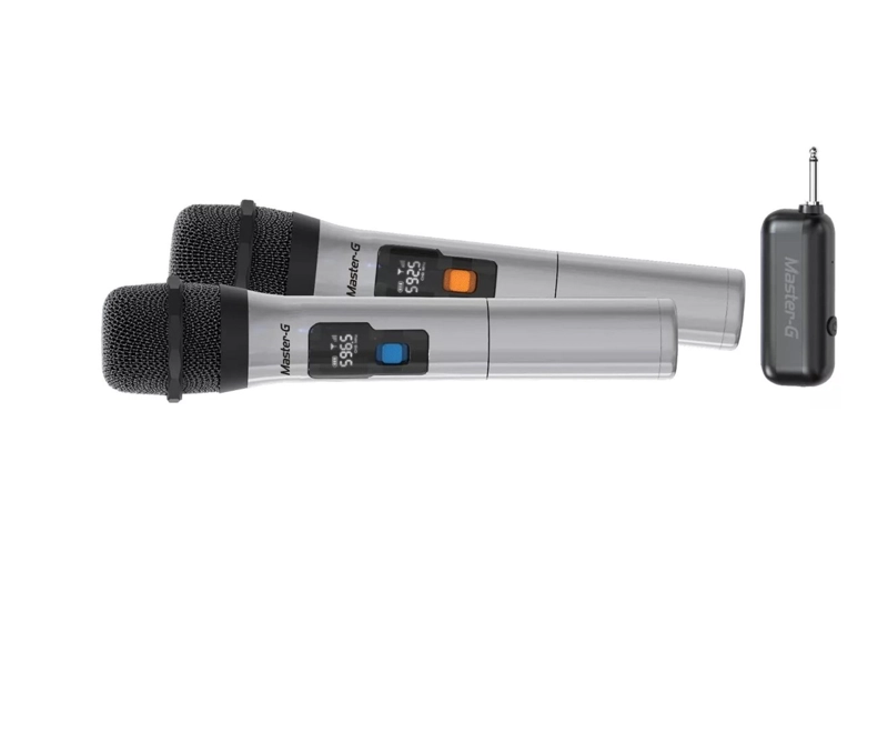 PAR DE MICROFONOS UHF INALAMBRICOS CON RECEPTOR MASTER-G - 3