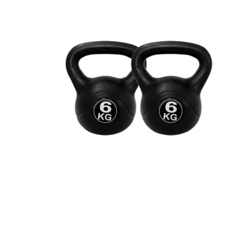 PESA RUSA KETTLEBELL 6KG  PARA ENTRENAMIENTO Y FITNESS - NEGRO - 3