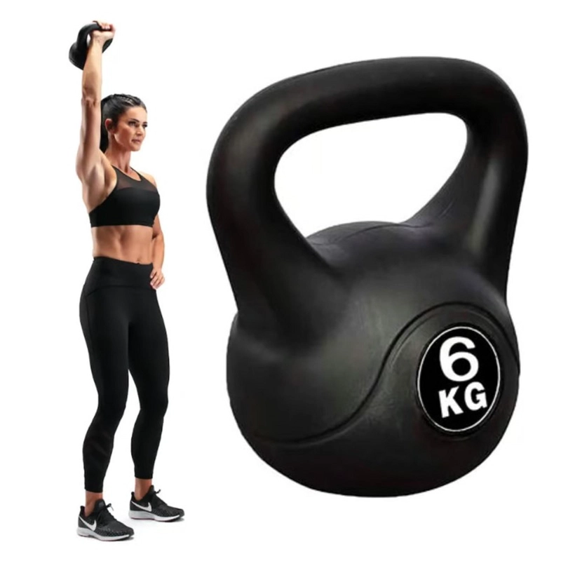 PESA RUSA KETTLEBELL 6KG  PARA ENTRENAMIENTO Y FITNESS - NEGRO - 4