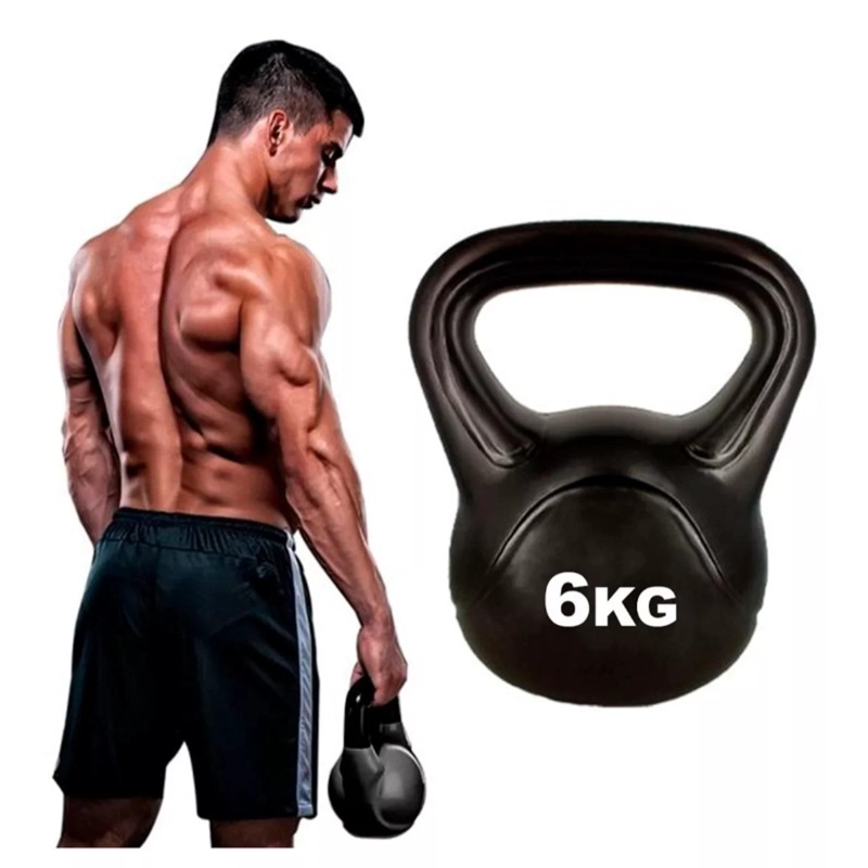 PESA RUSA KETTLEBELL 6KG  PARA ENTRENAMIENTO Y FITNESS - NEGRO - 5