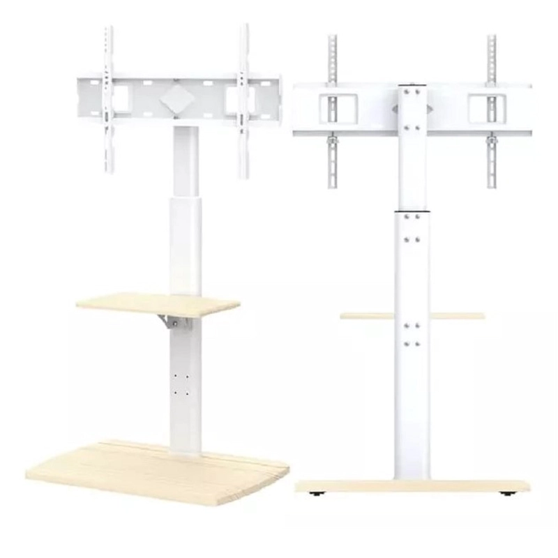 SOPORTE BASE TV CON RUEDAS TIPO PEDESTAL RACK 32' A 70' - BLANCO - 2