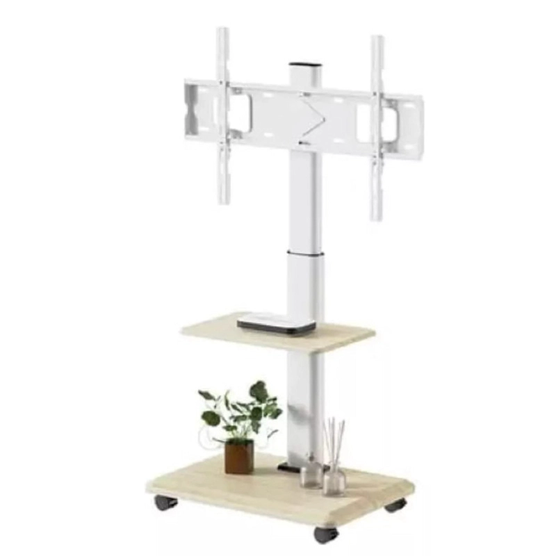 SOPORTE BASE TV CON RUEDAS TIPO PEDESTAL RACK 32' A 70' - BLANCO - 5