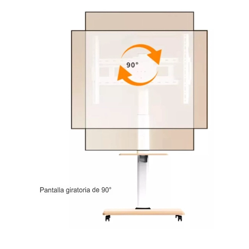 SOPORTE BASE TV CON RUEDAS TIPO PEDESTAL RACK 32' A 70' - BLANCO - 7