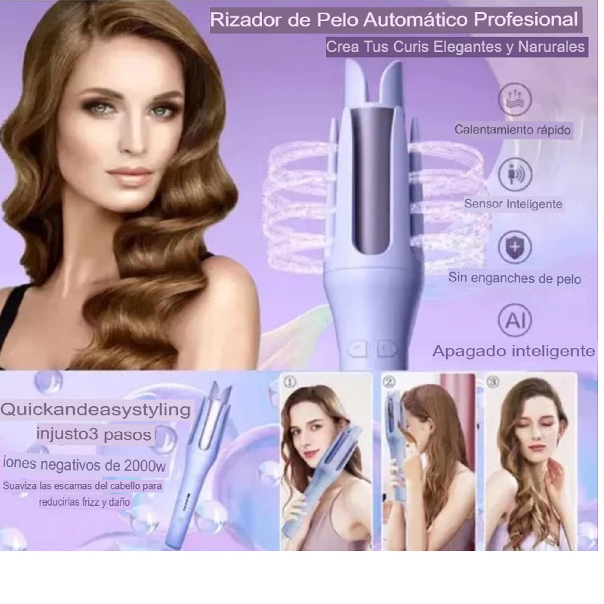 RIZADOR AUTOMATICO GIRATORIO 360° CON CONTROL DE TEMPERATURA - ROSADO - 7