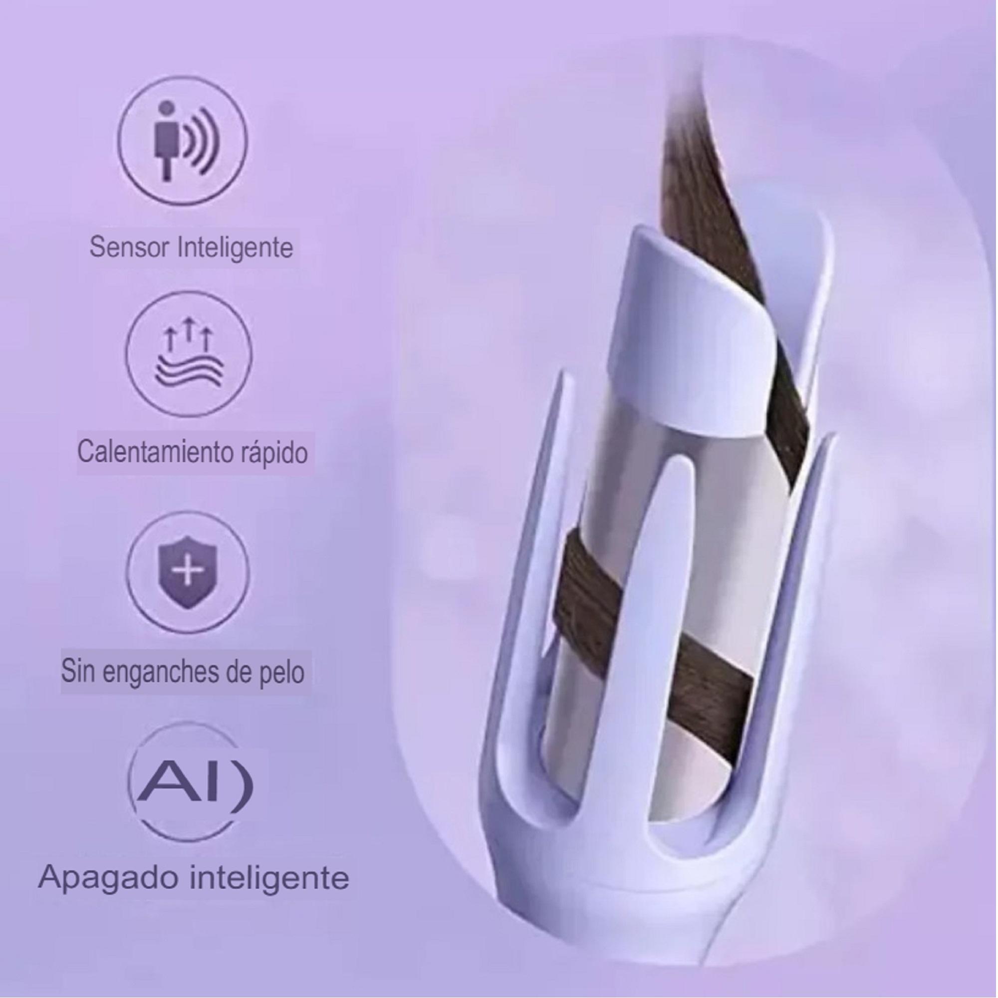 RIZADOR AUTOMATICO GIRATORIO 360° CON CONTROL DE TEMPERATURA - ROSADO - 8