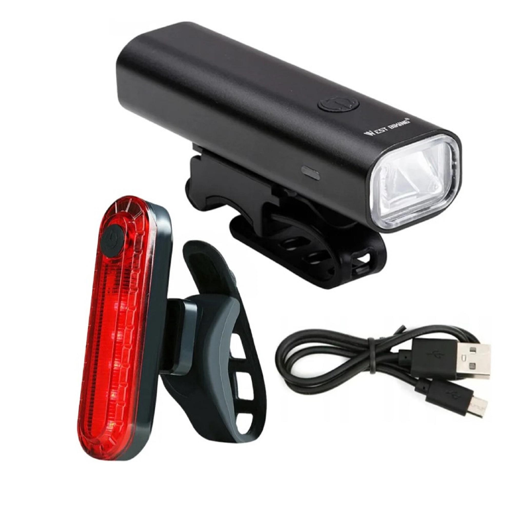 LUCES RECARGABLES PARA BICICLETA DELANTERA Y TRASERA PREMIUM - 1