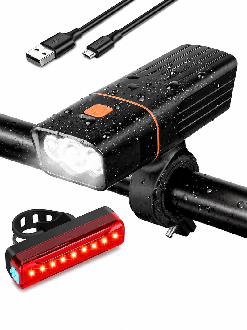 LUCES RECARGABLES PARA BICICLETA DELANTERA Y TRASERA PREMIUM - 2