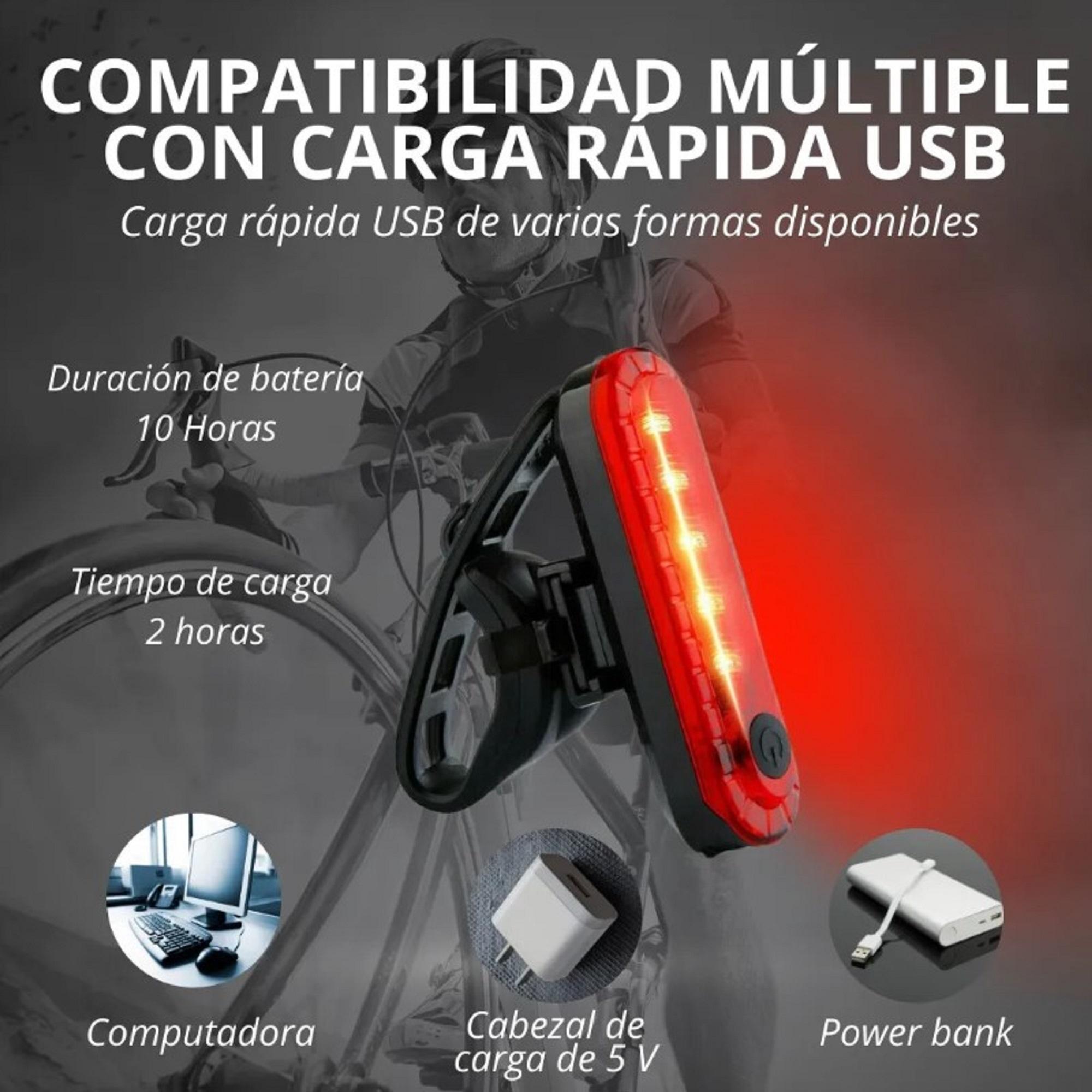 LUCES RECARGABLES PARA BICICLETA DELANTERA Y TRASERA PREMIUM - 7