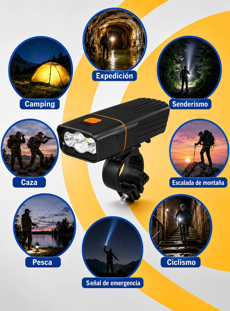 LUCES RECARGABLES PARA BICICLETA DELANTERA Y TRASERA PREMIUM - 7