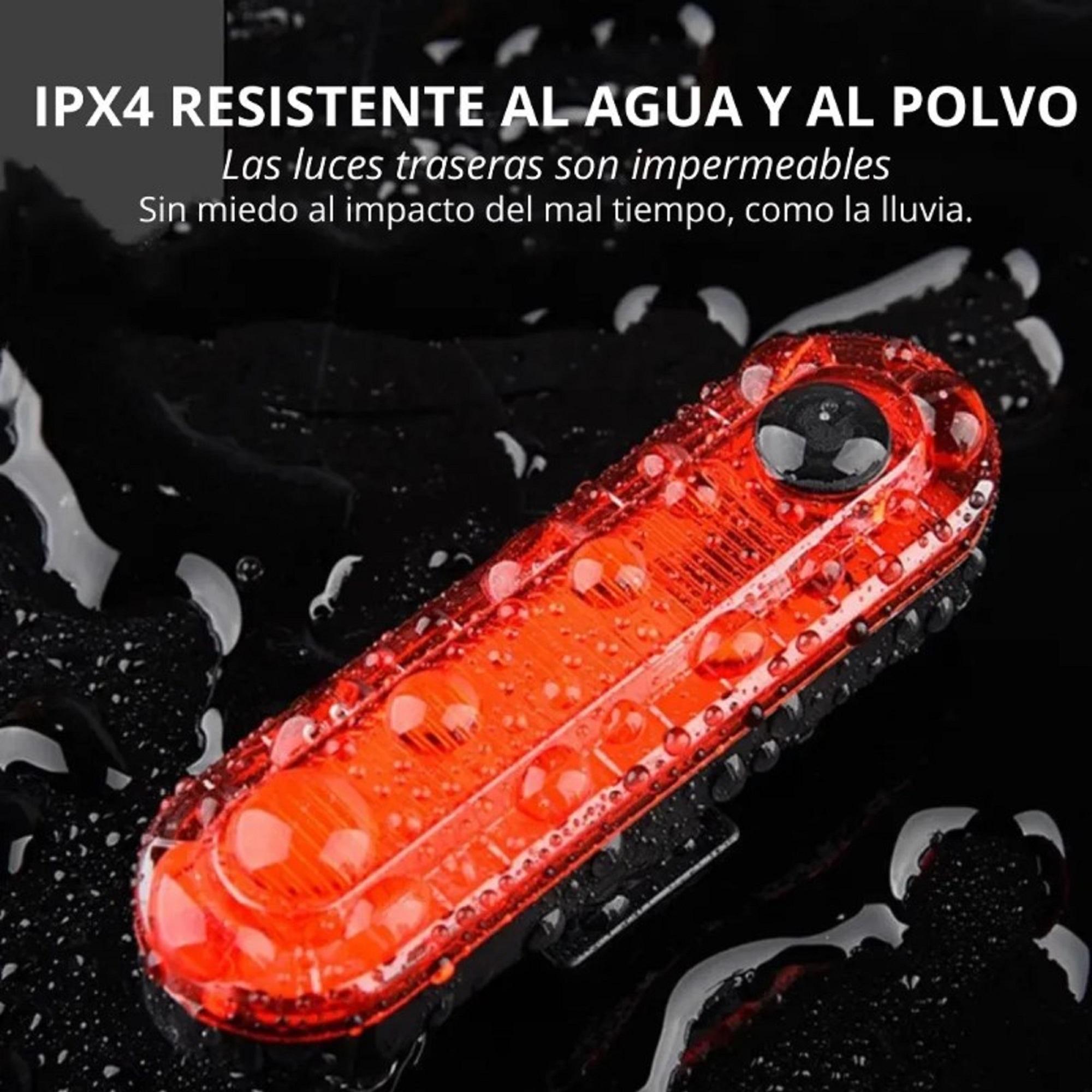 LUCES RECARGABLES PARA BICICLETA DELANTERA Y TRASERA PREMIUM - 8