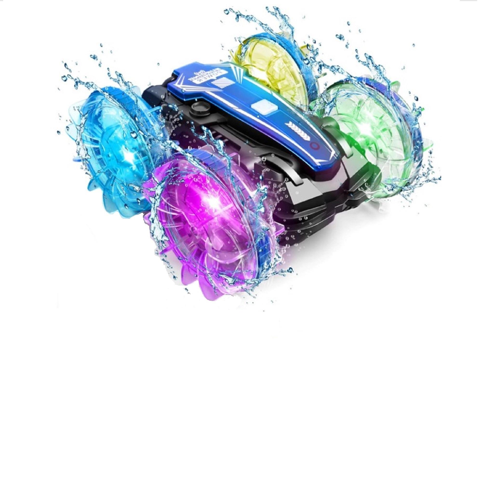 AUTO COCHE A CONTROL REMOTO ANFIBIO Y TIERRA TODOTERRENO LED - MULTICOLOR - 1