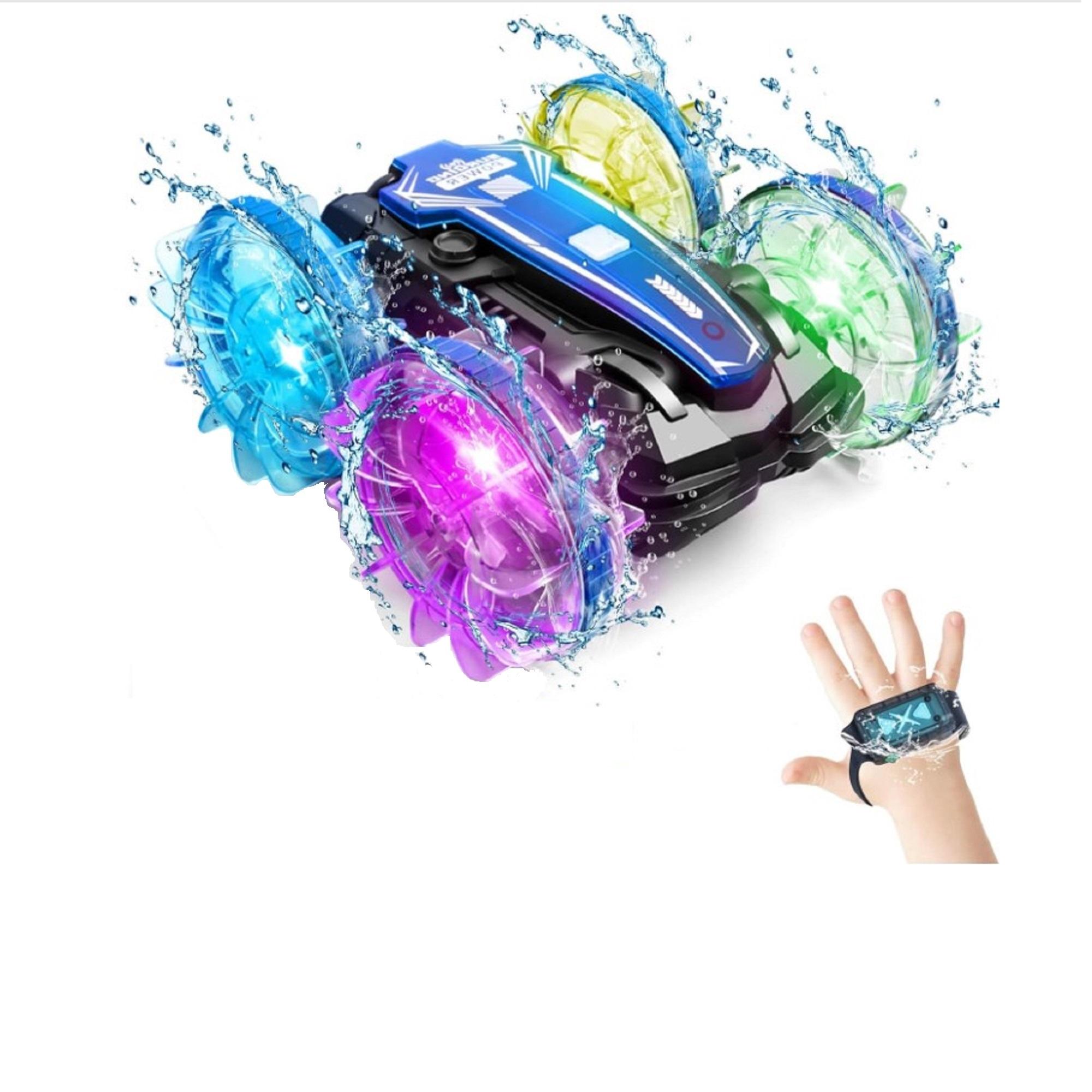 AUTO COCHE A CONTROL REMOTO ANFIBIO Y TIERRA TODOTERRENO LED - MULTICOLOR - 3