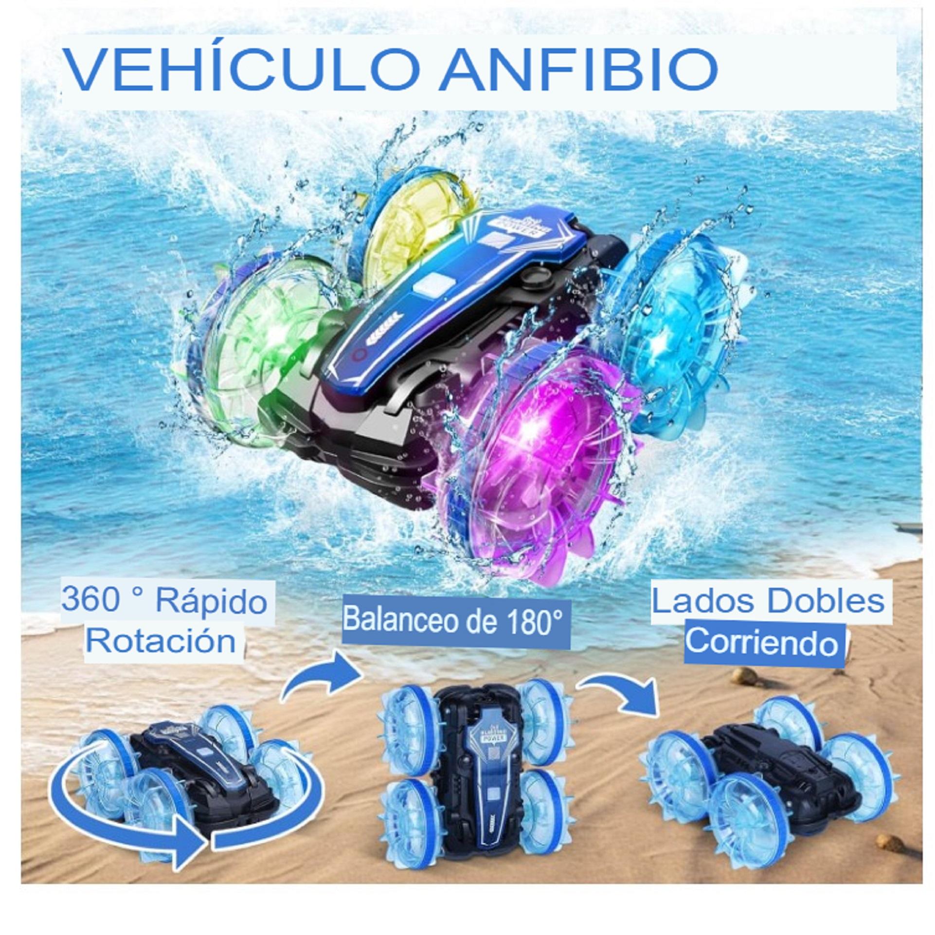 AUTO COCHE A CONTROL REMOTO ANFIBIO Y TIERRA TODOTERRENO LED - MULTICOLOR - 5