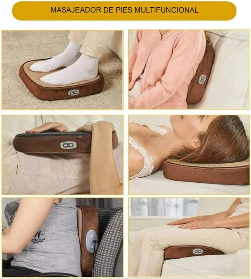 BOTA MASAJEADORA CALEFACTORA ELE CTRICA PIES, CUELLO, ABDOMEN - CAFE - 8